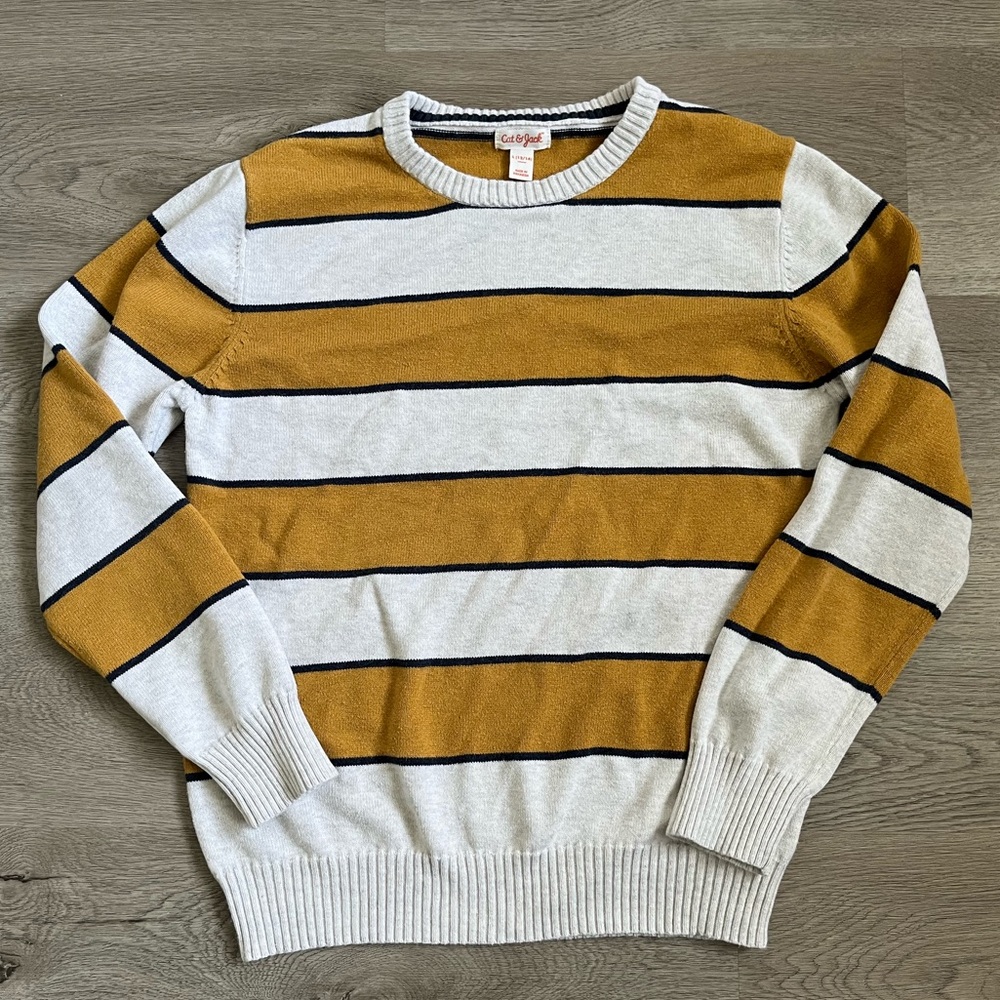 Cat & jack 100% cotton boys striped Sweatshirt size 12/14
